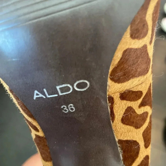 ALDO GIRAFFE PRINT PONY HAIR POINTED TOE STILETTOS SIZE 36/6 - Picture 5 of 12